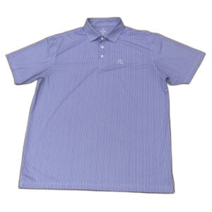 Rhoback Blue Don't Mess With Texas Pattern Polo Shirt Men's Size XL